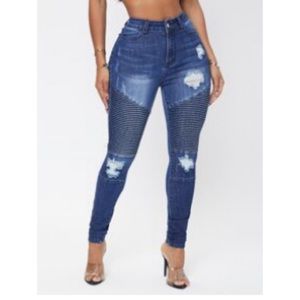 SHEIN sxy ripped denim 30 32l NWT